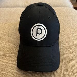 Black Pure Barre “circle P” hat, adjustable, never worn